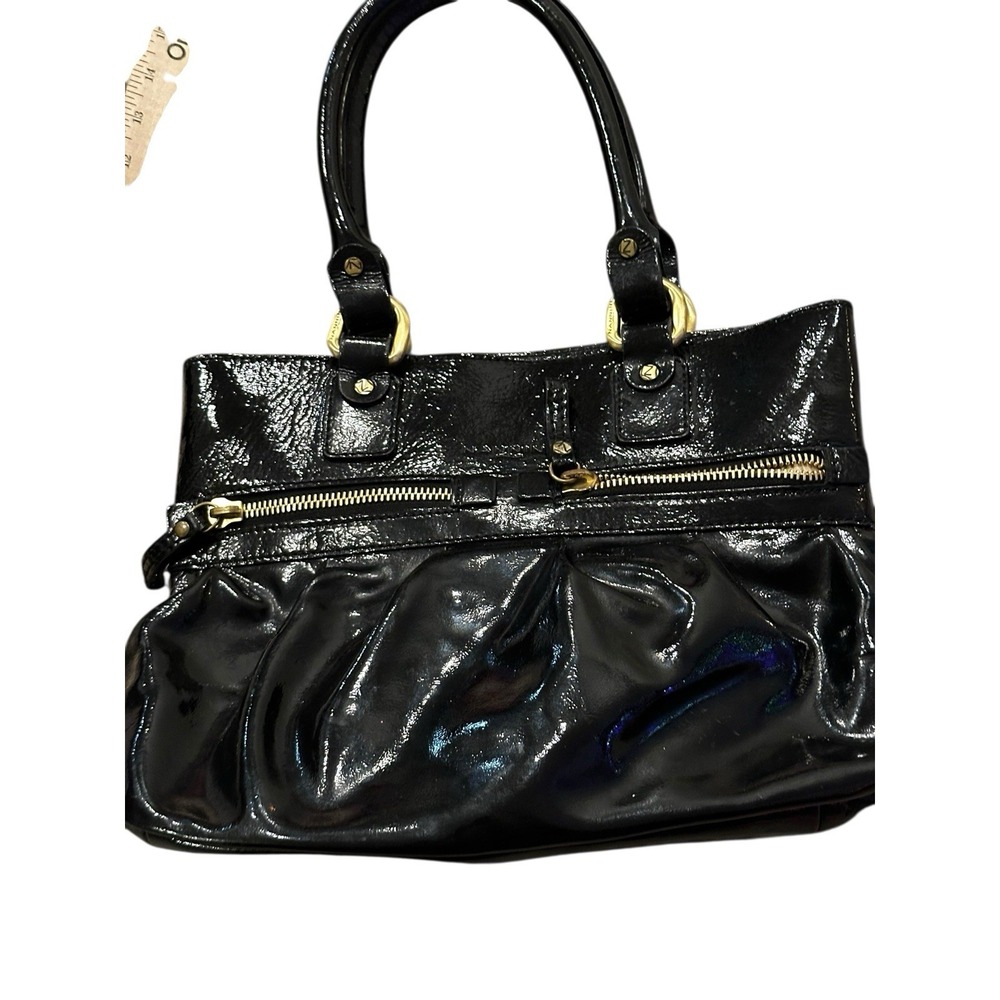 Nannini Italian‎ Black Patent Leather Made In Italy Vintage Shoulder Bag Y2K